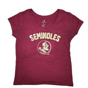 Colosseum Women's Florida State Seminoles V-Neck T-Shirt sports football large